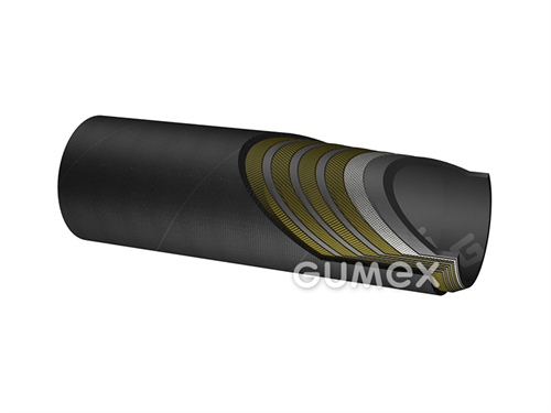 Hydraulická hadice FLEXOR 4SH, 19/32,2mm, 420bar, syntetická pryž/syntetická pryž, olejivzdorná, bandážovaná, 4x oplet drátem, -40°C/+100°C, černá